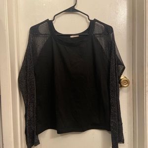 black whimsical glittery top